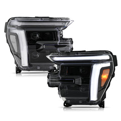 Full LED Headlights Pair for 2024 – 2025 Ford F-150, With DRL, Plug & Play, Only for Lariat/King Ranch/Platinum/Raptor - Kuerled