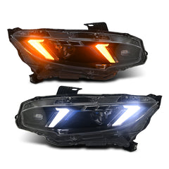 LED Snake Eye Headlights for 2016-2021 Honda Civic 10th Gen | Sedan & Hatchback Full LED Assembly Upgrade - Kuerled