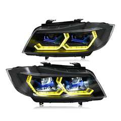 BMW 3-Series LED Headlights (2005-2012 E90/E91), Fits 320i/323i/325/328i/330/335 Halogen/Xenon - Kuerled