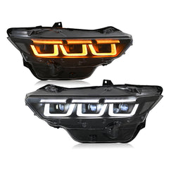 LED Headlight with Triple Projector & Dynamic Animation for 2024–2025 Ford Mustang EcoBoost / GT | Plug & Play Upgrade - Kuerled