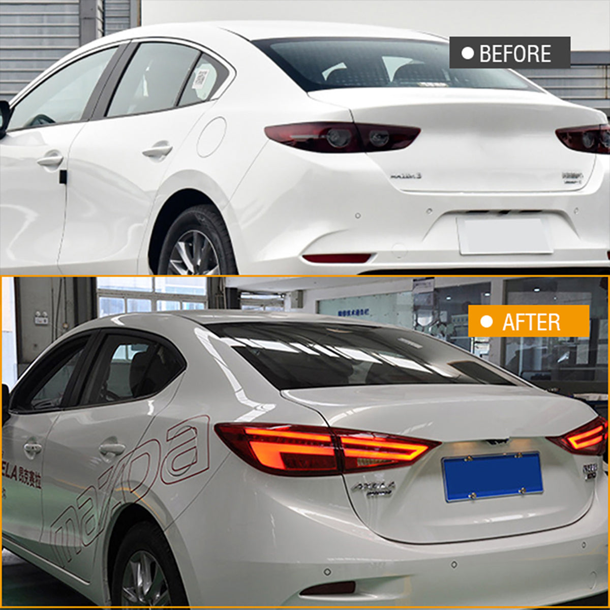 For 2014-2018 Mazda 3 Axela Led Tail Lights,Start Animation Continuous Indicator lights rear Lights Assembly - KuerLED