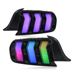 RGB LED Tail Lights with Sequential Turn Signals for 2013-2023 Ford Mustang, Plug & Play Assembly