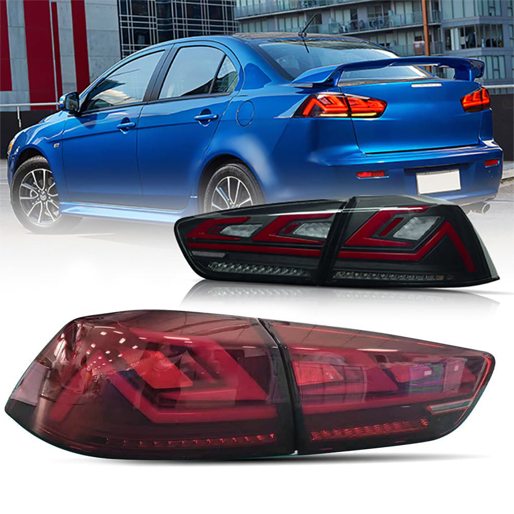 LED Tail Lights for 2008–2017 Mitsubishi Lancer & EVO X – Sequential Rear Lamps with Startup Animation