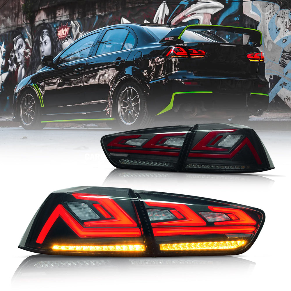 LED Tail Lights for 2008–2017 Mitsubishi Lancer & EVO X – Sequential Rear Lamps with Startup Animation