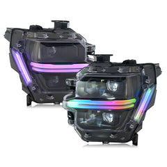 Full LED Headlights for 2024-2025 Ford F-150 XL / STX / XLT | Dual Projector, RGB DRL, Startup Animation, Sequential Turn Signals, Plug & Play - Kuerled