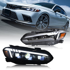 2022-2024 Honda Civic 11th Gen LED Headlights, Premium Upgrade with Sequential Turn Signals - Kuerled