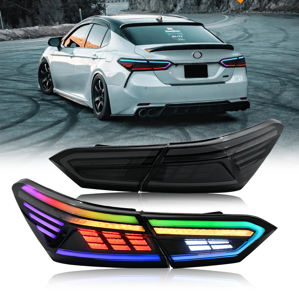 New Toyota Camry RGB LED Tail Lights (2018-2024), Custom Sequential LED Tail Light Assembly