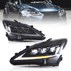 LED Headlight for 2006-2012 Lexus IS250C/IS350C & 2008-2014 Lexus ISF, With Sequential Turn Signal Projector - Kuerled