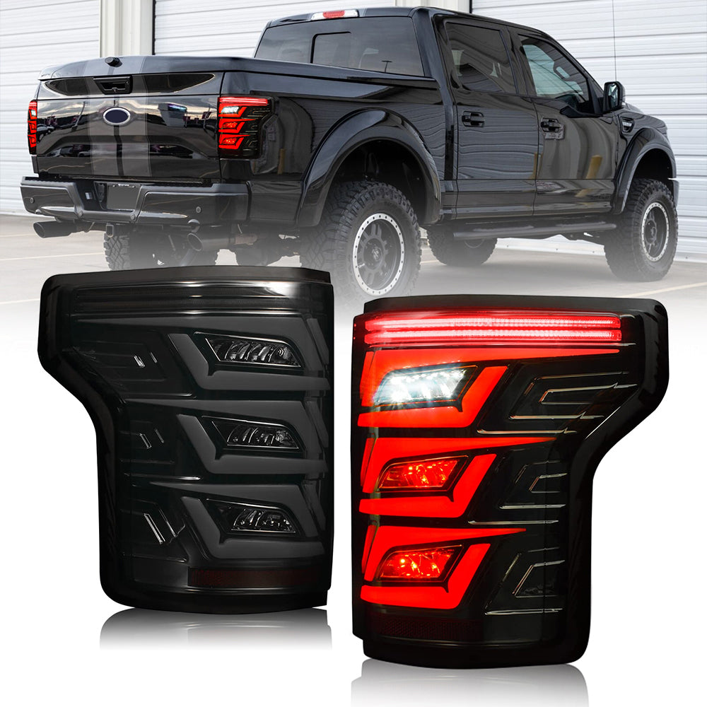 2015-2020 Ford F150 LED Tail Lights (Red Turn Signal) - Kuerled