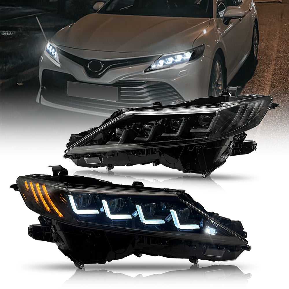 2018-2024 Toyota Camry LE/SE/XLE/XSE/TRD Demon Eye LED Headlights, Quad Projector, Plug & Play