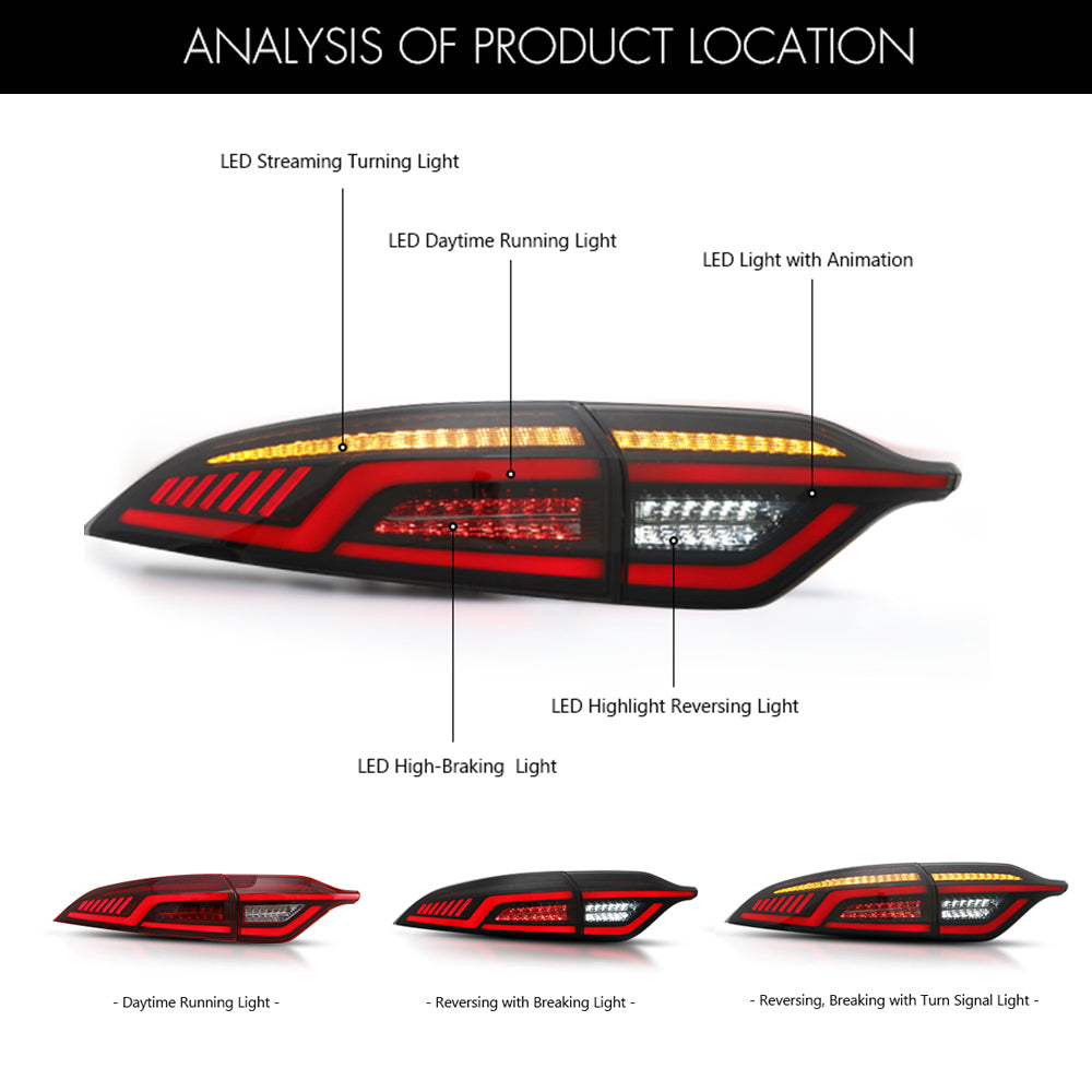 LED Tail light For Toyota US Corolla (2020-2024) with Dynamic Rear Lamps