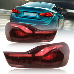 BMW 4 Series (2013-2019) & M4 GTS (2014-2018) OLED Tail Lights (Smoked/Red) - Kuerled