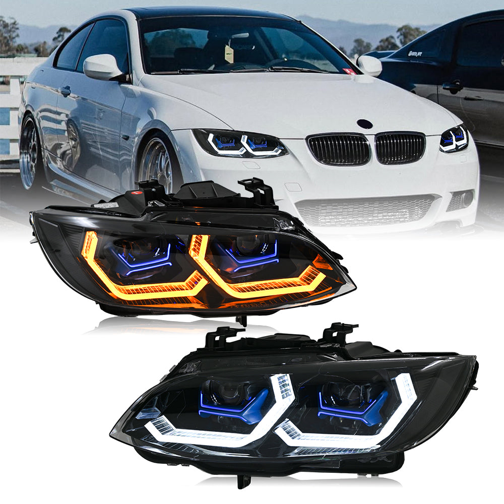 BMW 3-Series LED Headlights (2007-2010 E92/E93/Coupe), Fits 325i/328i/335i, Plug and Play, Easy Installation