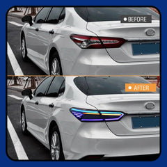 New Toyota Camry RGB LED Tail Lights (2018-2024), Custom Sequential LED Tail Light Assembly - Kuerled