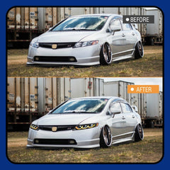 NEW LED Headlights for Honda Civic 4Dr 8Th Gen Sedan (2006-2011), Plug & Play Upgrade - Kuerled