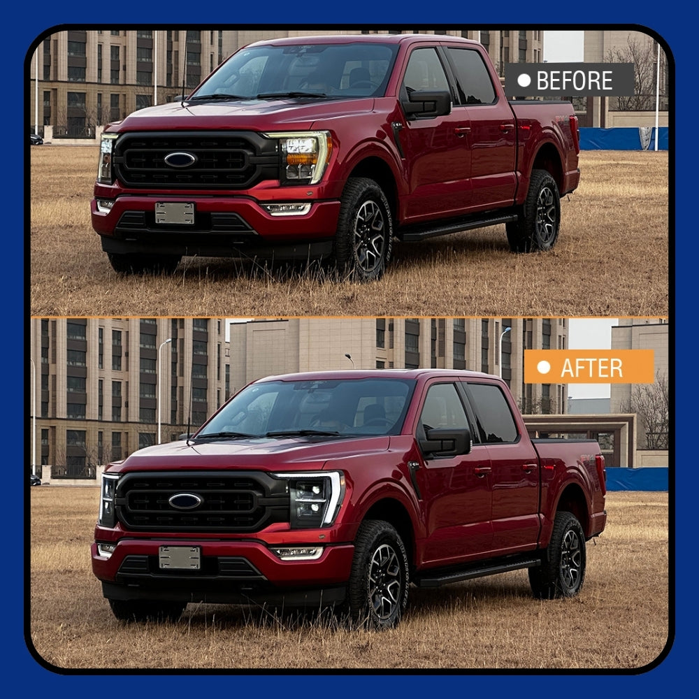 2022-2024 Ford F-150 Full LED Headlights, 14th Generation, P702 Front Assembly, Plug & Play - Kuerled