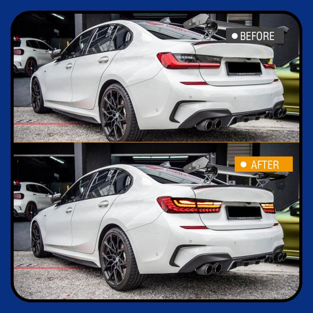 BMW 3 Series G20 G80 M3 (2019-2021) LED Dragon Scale Tail Lights - Dynamic Animation - Kuerled