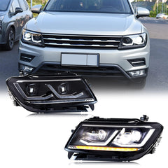 KuerLED LED Headlight for 2017-2020 Volkswagen VW Tiguan With Start UP Animation Sequential Turn Signal Front Lamp - KuerLED