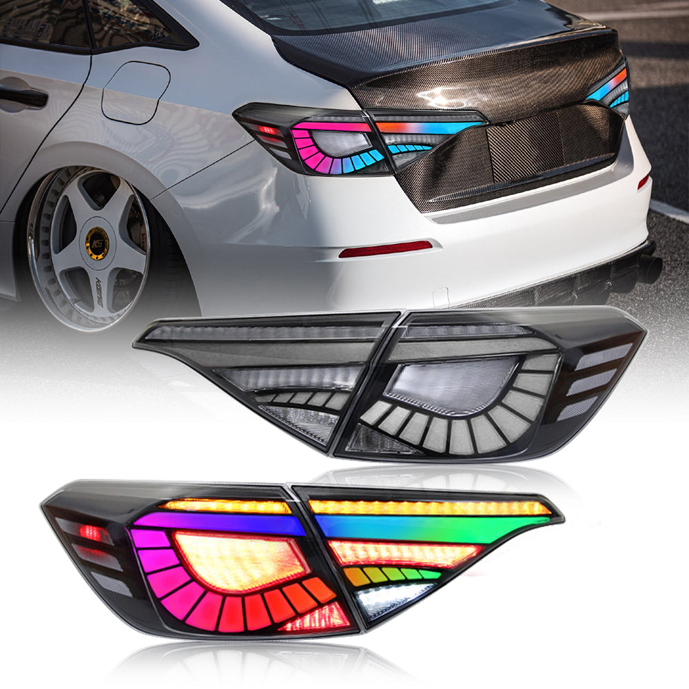 Rgb Led Rear RGB LED Tail Light for Honda Civic 11th Gen 2022-2024 Rear Tail Lights ...