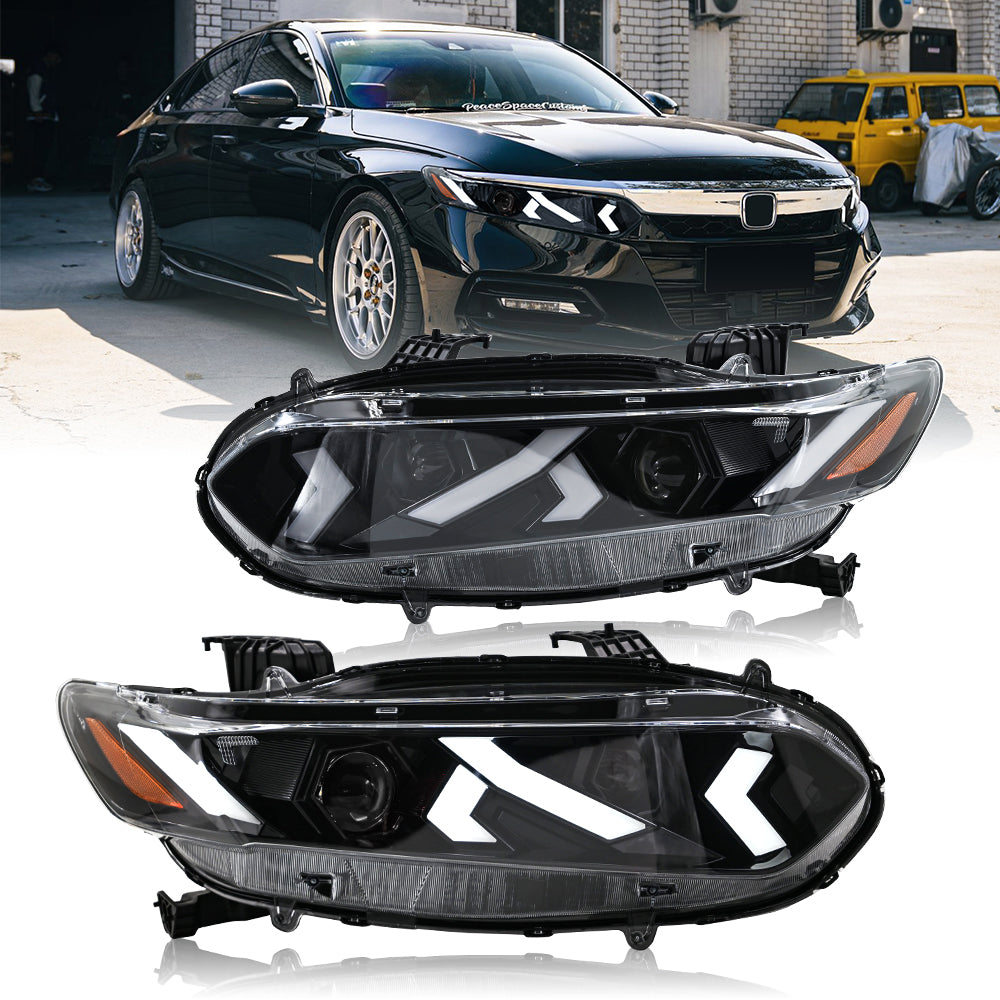 LED Headlight for 2018-2022 Accord 4door (Include Hybrid/LX/Touring Models),Easy Installation, Plug and Play with Devil Eye