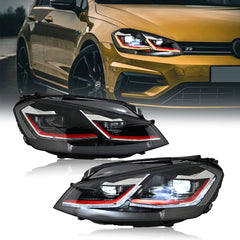 2013-2018 Volkswagen Golf 7 MK7 LED Headlights, Dynamic Sequential Turn Signal, Plug & Play (LED Version)