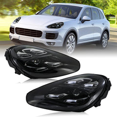 LED Matrix Headlights for 2015–2017 Porsche Cayenne 958.2, Full LED Upgrade Assembly w/ DRL & Adaptive High Beam