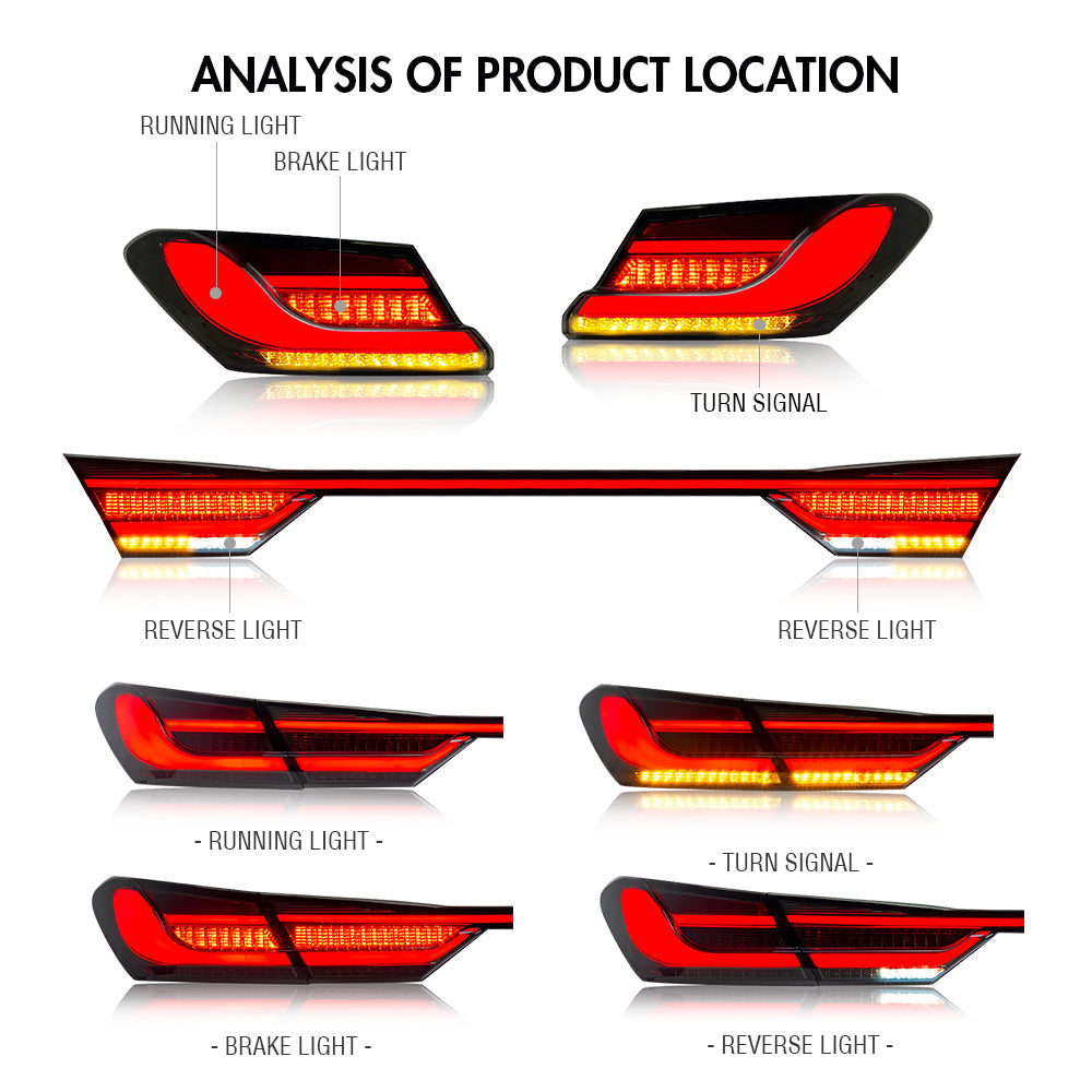 KuerLED Mods Tail Lights for Toyota Camry 2018-2024 LED Modified Taillight Assembly(BMW Style) - KuerLED