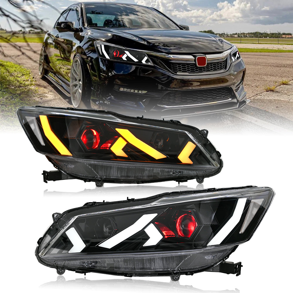 LED Headlight for 2016-2017 Accord 4door (Include Hybrid/LX/Touring Models),Easy Installation, Plug and Play with Devil Eye - Kuerled