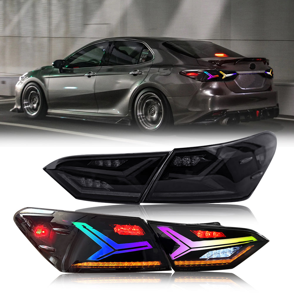 RGB LED Tail Lights for Toyota Camry 8th Gen 2018-2024 Rear Lamp Assembly - Kuerled