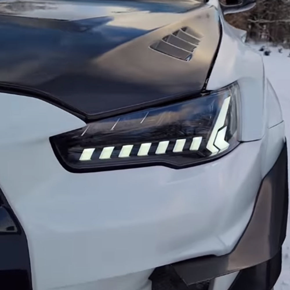 LED Headlights for 2008+ Mitsubishi Lancer & EVO X – Front Lamps with Startup Animation