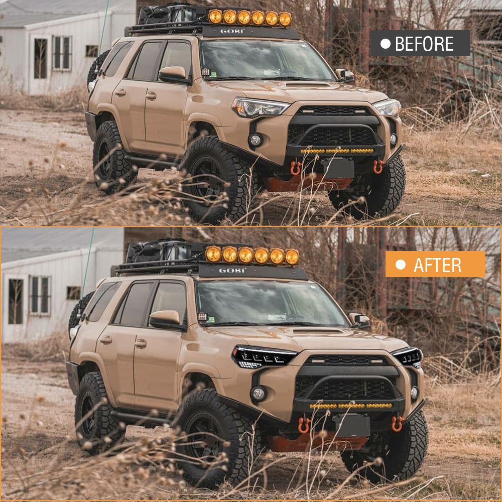 Quad Beam LED Headlights For 2014-2022 Toyota 4Runner Turn Front Lamp DRL Assembly - KuerLED