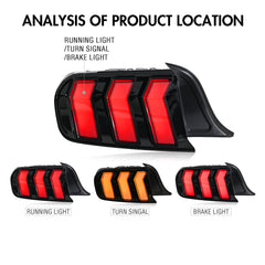 LED Tail Lights with Sequential Turn Signals for 2013-2023 Ford Mustang, Plug & Play Assembly