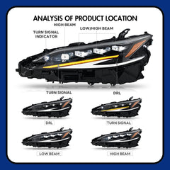 LED Headlight assembly for Lexus  ES200 350 260 300h (2018-2023), Plug & Play Upgrade and Startup Animation - Kuerled