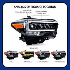 2016-2022 Toyota Tacoma LED Headlights, DOT Approved, Ultra-Bright, Plug & Play Install - Kuerled