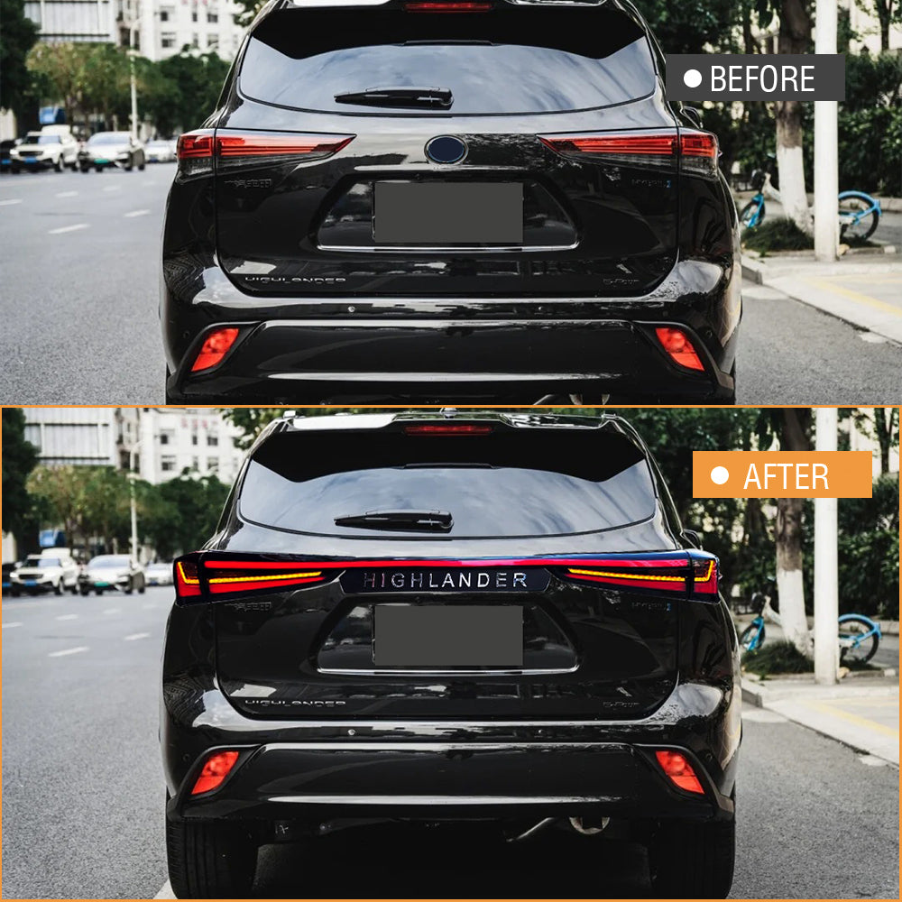 LED Tail Light for 2020-2024 Toyota Highlander with Dynamic Breathing DRL & Sequential Turn Signal