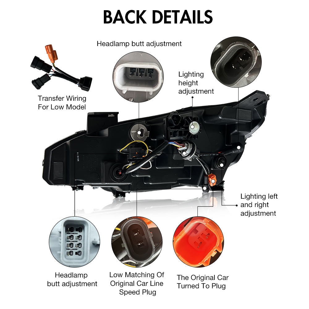 For 2016-2021 Honda Civic Headlights Assembly, Hatchback Coupe Sedan 10th Gen Led Headlight (Left Hand Drive) - KuerLED