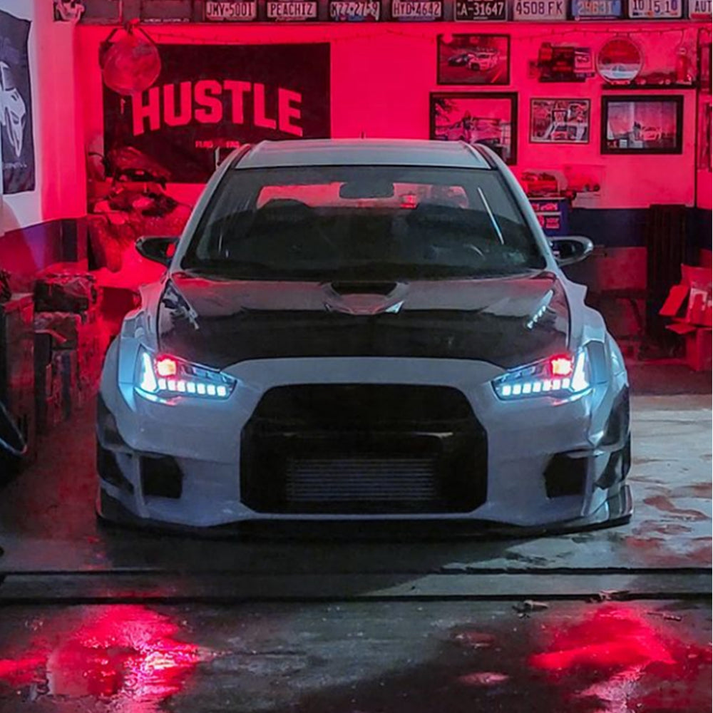 LED Headlights for 2008+ Mitsubishi Lancer & EVO X – Front Lamps with Startup Animation