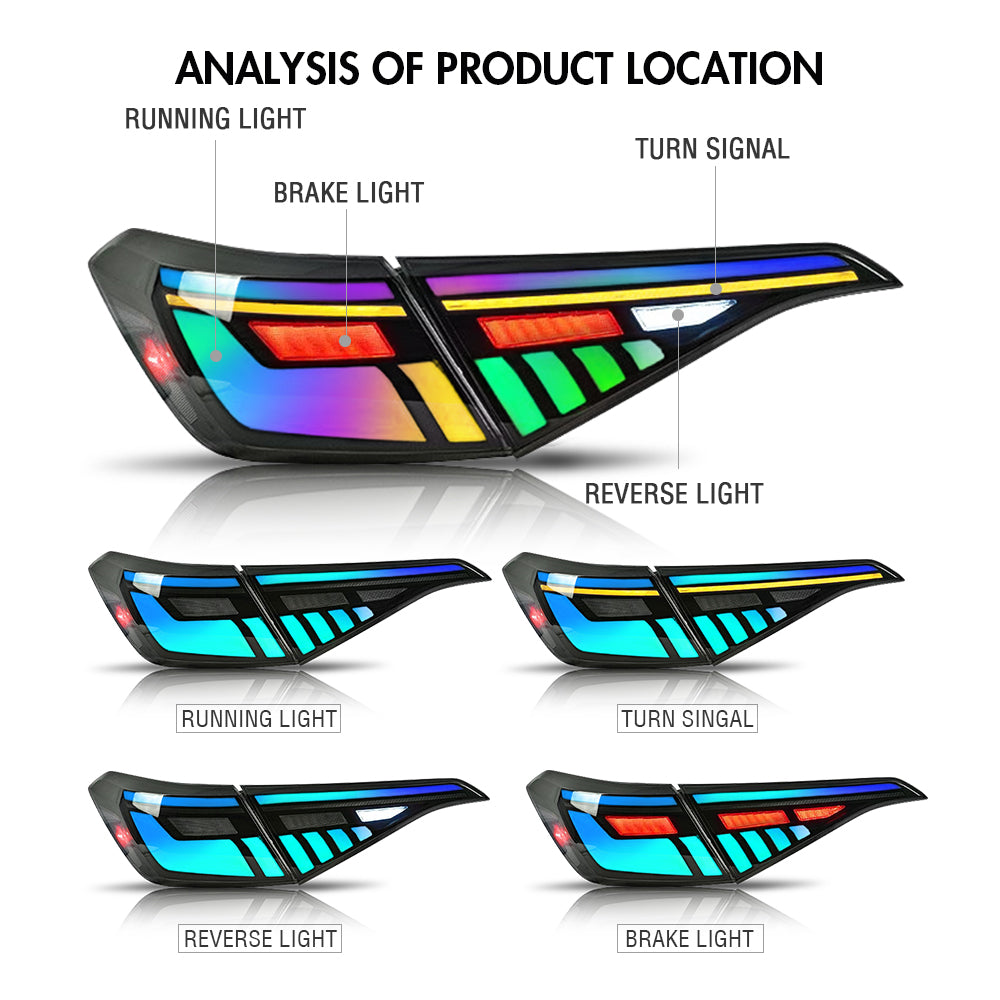 RGB Sequential LED Tail Lights for Honda Civic 11th Gen 2022-2024, OEM Compatible, Multi-Color, Easy Installation - Kuerled