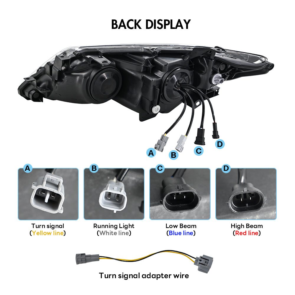 LED Headlight for 2012-2014 Toyota Camry, Animation Sequential, Headlight Assembly (Triple Beams) - Kuerled