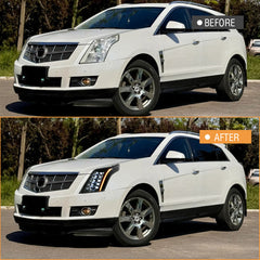 2010-2016 Cadillac SRX LED Headlights, Complete Front Assembly, Plug & Play Replacement