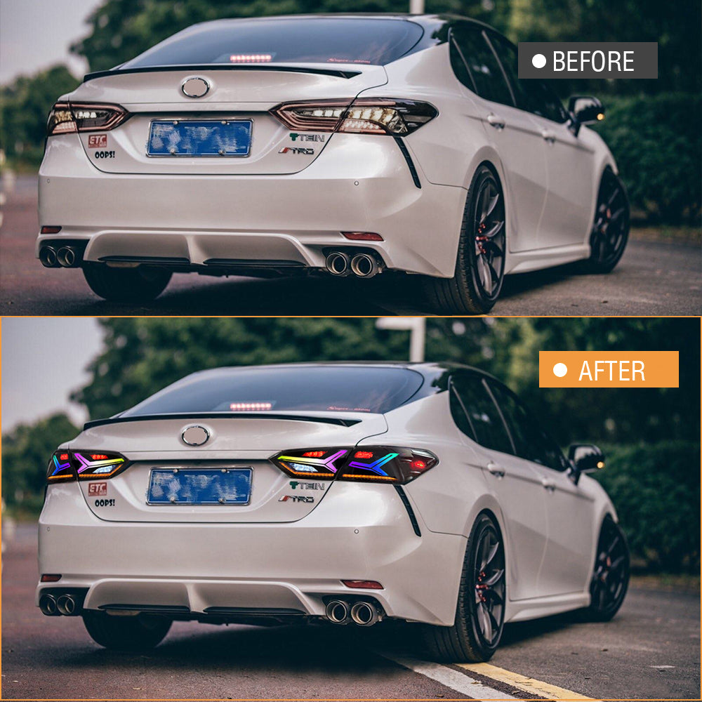 Rgb Led Rear RGB LED Tail Lights for Toyota Camry 8th Gen 2018-2024 Rear Lamp Assem ...