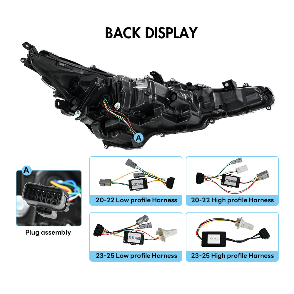 2020-2025 Toyota Corolla Sedan LED Headlight Assembly - OEM Replacement Headlamps