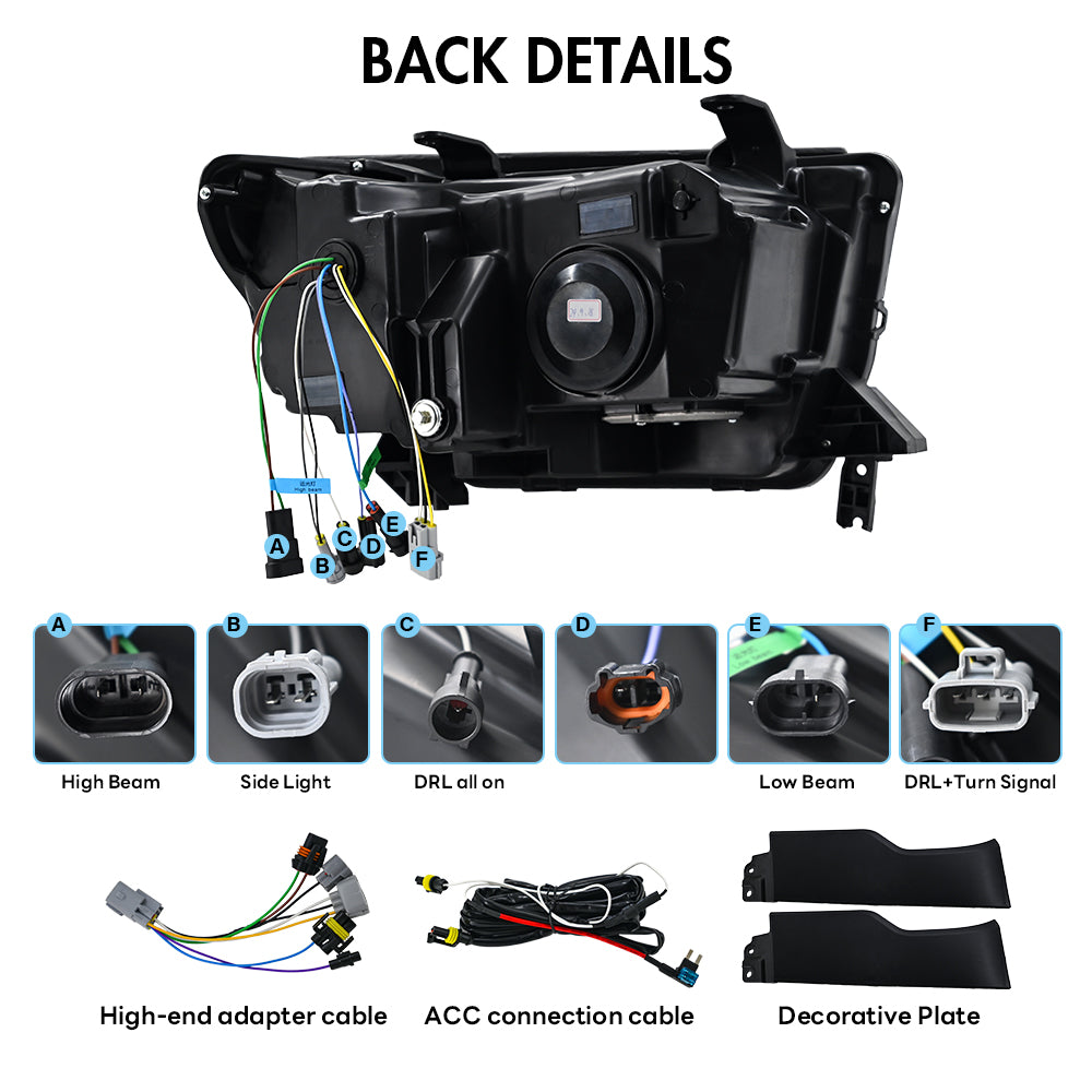 Toyota Tundra(2007-2013), Sequoia SR5(2008-2021), Projector LED Headlight Assembly - Kuerled