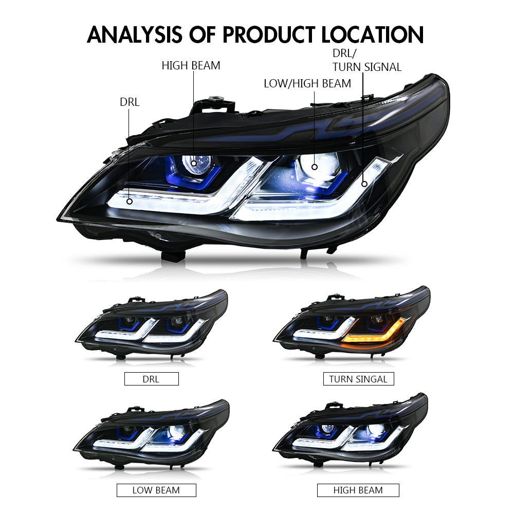New BMW 5-Series (2004-2010 E60/E61) LED Headlight Assembly, Premium Projector Upgrade, Plug and Play