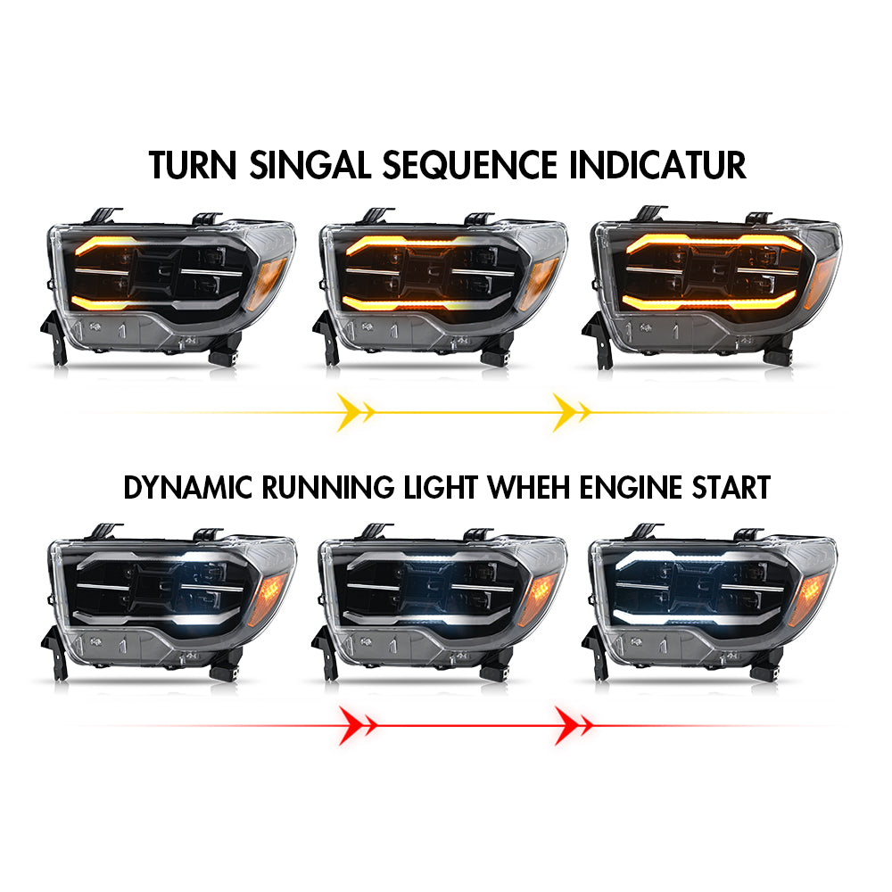 Toyota Tundra(2007-2013), Sequoia SR5(2008-2021), Projector LED Headlight Assembly - Kuerled