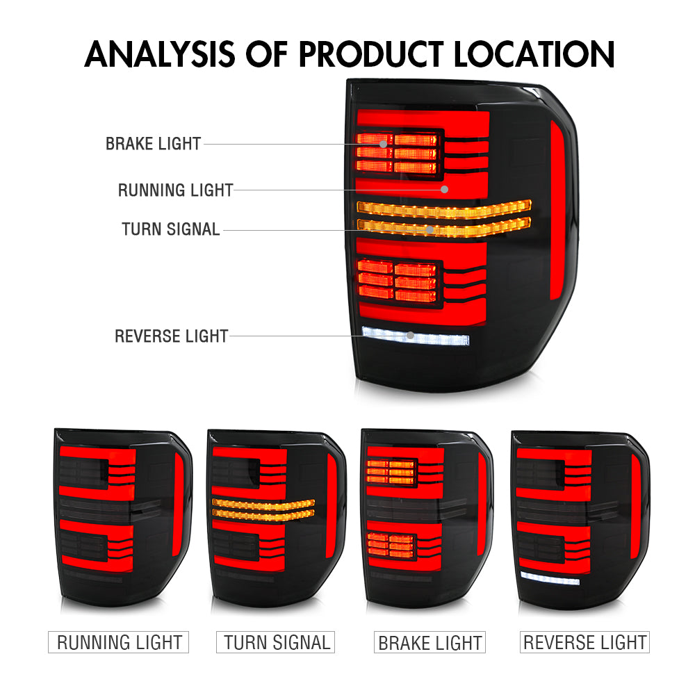 LED Tail Lights for Ford Maverick 2022-2024 XL & XLT – Smoked Lens Taillight Assembly