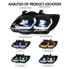 BMW 3-Series LED Headlights (2011-2013 E92/E93 LCI), Fits 325i/328i/335i, Plug and Play, Easy Installation