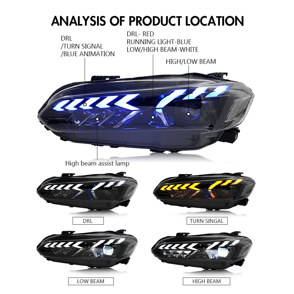 LED Headlight Assembly for 2022-2024 Honda Civic 11th Gen - Kuerled