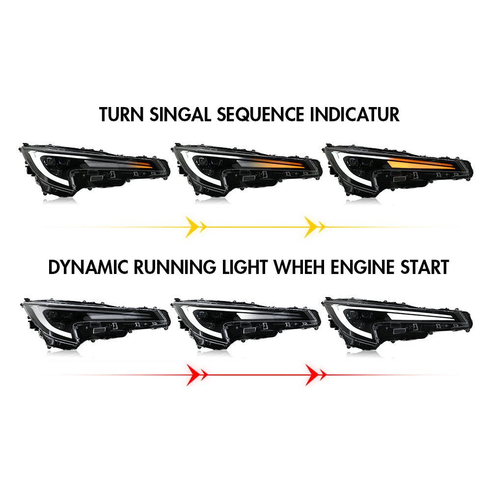 2020-2025 Toyota Corolla Sedan LED Headlight Assembly - OEM Replacement Headlamps