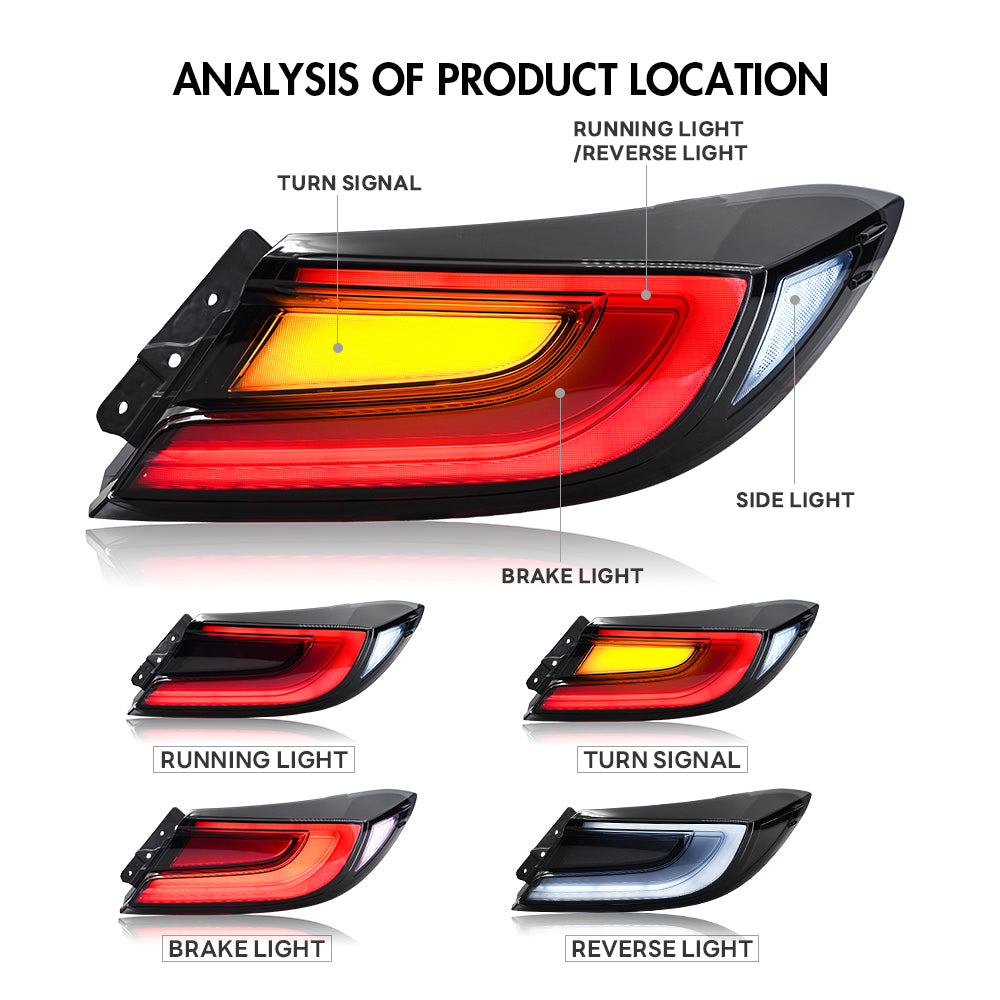 LED Tail Light Assembly for Toyota GR86/ Subaru BRZ 2nd Gen ZN8/ ZD8(2021-2024), Clear/Smoked